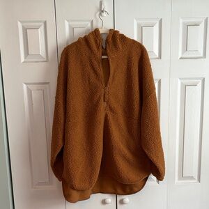 NWT Old Navy Teddy Fleece Pullover Jacket in Brown